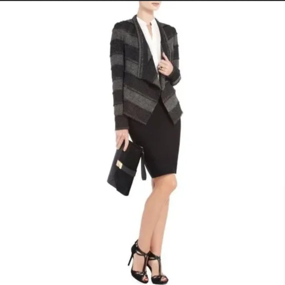 BCBGMaxAzria Aubree open front striped jacket Large - Picture 3 of 8